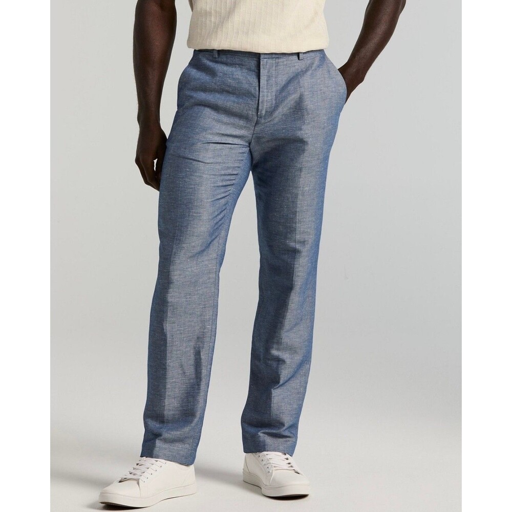 $95 PERRY ELLIS MENS 36X29 BLUEPRINT MODERN LINEN TROUSERS DRESS PANTS SLACKS